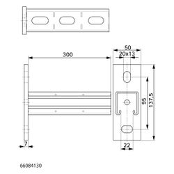 Walraven RapidStrut Wandkonsole 41H BUP, Länge 300mm mit Schnittmarkierungen... WALRAVEN-66084130 8719942086752 (Abb. 1)