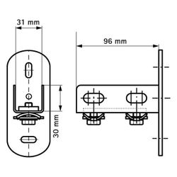 Walraven RapidRail Schienenfuß für Wand, Decken oder Boden, für Schiene WM0/1/15/2/30... WALRAVEN-6613200 8712993284733 (Abb. 1)