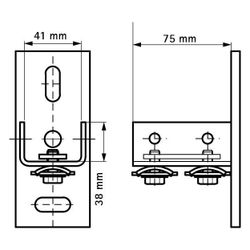 Walraven RapidRail Schienenfuß für Wand, Decken oder Boden, für Schiene WM35, elektro... WALRAVEN-6613235 8712993896486 (Abb. 1)