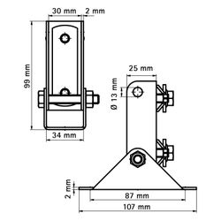 Walraven RapidRail Gelenkhalter 99x34x107mm, elektrolytisch verzinkt... WALRAVEN-6613250 8712993533534 (Abb. 1)