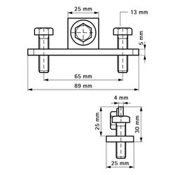 Walraven Klemmflansch 25x89x30mm, für RapidRail, elektrolytisch verzinkt... WALRAVEN-6613820 8712993284757 (Abb. 1)