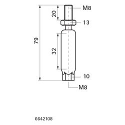 Walraven Kugelgelenk, Länge 74mm M8x15mm einfache Höhenverstellung, Kontrollloch, ele... WALRAVEN-6642108 8712993284856 (Abb. 1)