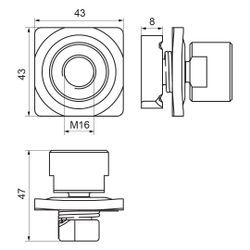 Walraven RapidStrut Schiebemutter MF M16, 43x43x43mm mit Muffe, elektrolytisch verzi... WALRAVEN-66513116 8719942012195 (Abb. 1)