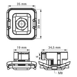 Walraven RapidStrut Schiebemutter G2 M8, 41x43x24mm mit Klemmfeder POM, Edelstahl V... WALRAVEN-665175108 8719942024952 (Abb. 1)