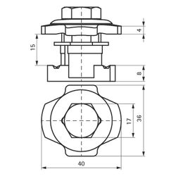 Walraven PushStrut Verschlussknopf QN41, 36x40x42mm M10, elektrolytisch verzinkt... WALRAVEN-66519910 8712993984695 (Abb. 1)