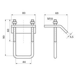 Walraven Strut Trägerklammer, M10 für Profil 41x21/41/21D für Flansch bis 17,5mm, fe... WALRAVEN-66581711 8712993448708 (Abb. 1)