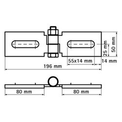 Walraven Strut Gelenkverbinder lang/lang BUP, 80x80mm stufenlos verstellbar... WALRAVEN-66581823 8712993840052 (Abb. 1)