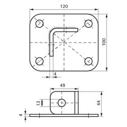Walraven Strut Schienenfuß, für Strut-Schiene 41x41mm, elektrolytisch verzinkt... WALRAVEN-66583602 8712993189335 (Abb. 1)