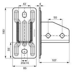 Walraven Strut Schienenfuß G2 für Strut-Schiene bis 82mm Höhe, elektrolytisch verzin... WALRAVEN-66583804 8712993196333 (Abb. 1)