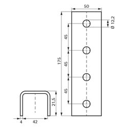Walraven Strut Längsverbinder U-Form, 4xLoch 12mm für 41x21, Edelstahl V4A... WALRAVEN-66587121 8719942028349 (Abb. 1)