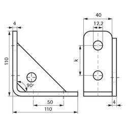 Walraven Strut Dreiecksverbinder 90 Grad, 110x110mm verstärkt, Edelstahl 1.4404... WALRAVEN-66587291 8719942028523 (Abb. 1)