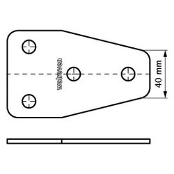 Walraven Strut Schienenverbinder T flach, 131x80mm mit 4-Loch 12, Edelstahl 1.4404... WALRAVEN-66587301 8719942028646 (Abb. 1)