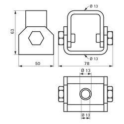 Walraven Strut Universalgelenk, 2x Loch 13mm flexibel bis 90 Grad, Edelstahl... WALRAVEN-66587718 8719942018760 (Abb. 1)