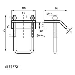 Walraven Strut Trägerklammer, M10 für Profil 41x41D, Edelstahl... WALRAVEN-66587721 8719942017480 (Abb. 1)