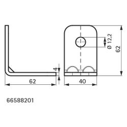 Walraven Strut Schienenverbinder 90 Grad, 62x62mm kurz/kurz 2-Loch, BUP Stahl... WALRAVEN-66588201 8712993196715 (Abb. 1)