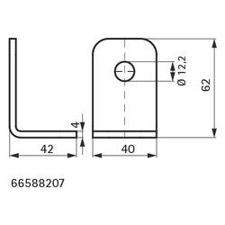 Walraven Strut Schienenverbinder 90 Grad, 42x62mm kurz/kurz 2-Loch, BUP Stahl... WALRAVEN-66588207 8712993196708 (Abb. 1)