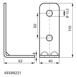 Walraven Strut Schienenverbinder 90 Grad, 62x110mm kurz/lang 3-Loch, BUP Stahl... WALRAVEN-66588221 8712993196692 (Abb. 1)