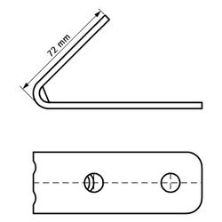 Walraven Strut Schienenverbinder 45 Grad, 72x110mm kurz/lang 3-Loch, BUP Stahl... WALRAVEN-66588270 8712993196289 (Abb. 1)