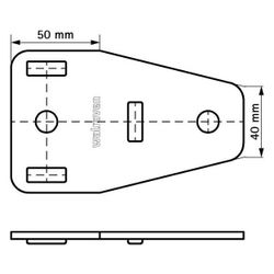 Walraven Strut Schienenverbinder T flach, 131x80mm für T-Konstruktionen, BUP Stahl... WALRAVEN-66588301 8712993196296 (Abb. 1)
