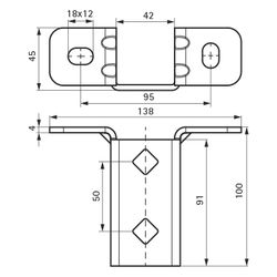Walraven Strut Schienenfuß T-Form leicht, 138x45x100mm, BUP... WALRAVEN-66588361 8712993196302 (Abb. 1)