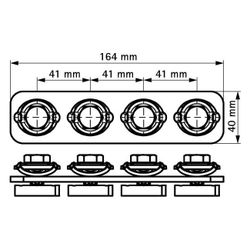 Walraven RapidStrut Längsverbinder flach, 164x40x31mm 4x M10 vormontiert, BUP... WALRAVEN-665885186 8712993977925 (Abb. 1)