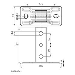 Walraven Strut Schwerlast-Schienenfuß, Vierkantprofil für Schiene 41x41/21D, BUP Sta... WALRAVEN-66588641 8712993196319 (Abb. 1)