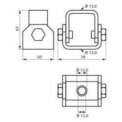 Walraven Strut Universalgelenk, 2x Loch 13mm verstellbar bis 90 Grad, BUP... WALRAVEN-66588818 8712993930333 (Abb. 1)