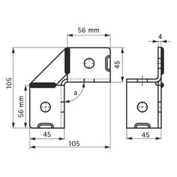 Walraven Strut Schienenverbinder 2D 90 Grad, 105x105x45mm 2x2-Loch 13mm, Edelstahl 1... WALRAVEN-66597914 8719942006002 (Abb. 1)