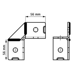 Walraven Strut Schienenverbinder 2D 90 Grad, 105x105x45mm 2x2-Loch 13mm, BUP Stahl... WALRAVEN-66598914 8712993181490 (Abb. 1)