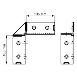 Walraven Strut Schienenverbinder 2D 90 Grad, 154x154x45mm 4x4-Loch 13mm, BUP Stahl... WALRAVEN-66598918 8712993181513 (Abb. 1)