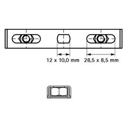 Walraven Duplo Montageplatte, 146,4x20x2mm, 2x M8 Abstand 90-130mm, PP, Stahl elektro... WALRAVEN-6743002 8712993006809 (Abb. 1)