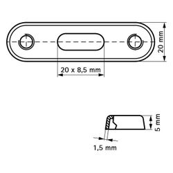 Walraven Duplo Schellen-Grundplatte, 105x20x5mm, 2x Innengewinde M8 Abstand 85mm, Sta... WALRAVEN-6748085 8712993285228 (Abb. 1)