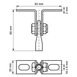 Walraven Dachaufhängeelement M8, stufenlose Befestigung an Schrägdächern, Stahl elekt... WALRAVEN-6788008 8712993285280 (Abb. 1)