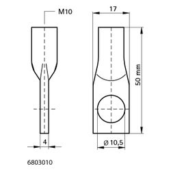 Walraven Blattschraube, M10x50mm Breite 17mm Stärke 4mm, Stahl elektrolytisch verzink... WALRAVEN-6803010 8712993285334 (Abb. 1)