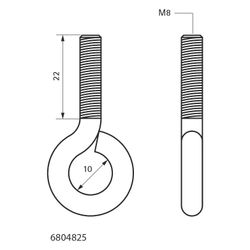 Walraven Ringschraube M8x25mm, Ring-Durchmesser 7mm, elektrolytisch verzinkt... WALRAVEN-6804825 8712993542727 (Abb. 1)