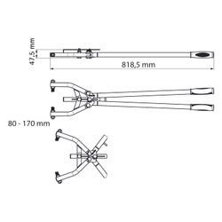 Walraven Trapezlochzange, Spannweite 80-170mm inkl. Stanznippel Durchmesser 10,5mm, b... WALRAVEN-6920017 8712993463909 (Abb. 1)