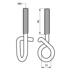 Walraven Sicherheitshaken, M6 Länge 40mm Durchmesser 15mm, elektrolytisch verzinkt... WALRAVEN-6940006 8712993542734 (Abb. 1)