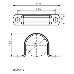 Walraven Rohrband 1-teilig, Durchmesser 16mm für Kabel, Stahl- und Kunststoffrohr, el... WALRAVEN-0805017 8712993266371 (Abb. 1)
