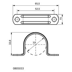 Walraven Rohrband 1-teilig, Durchmesser 32mm für Kabel, Stahl- und Kunststoffrohr, el... WALRAVEN-0805033 8712993266401 (Abb. 1)