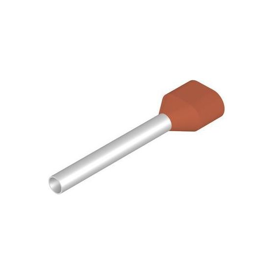 Weidmüller Zwillings-Aderendhülse H1,0/25D ZH RT, 1mm2, 18mm, Kupfer, Rot