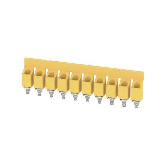 Weidmüller Querverbinder WQV 16/10, 101 A, 400 V, 11,9mm Rastermaß, schraubbar, isoliert, gelb, 1053360000