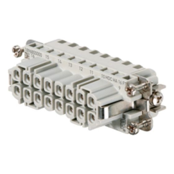 Weidmüller Steckverbindereinsatz HDC HA 16 FT, 16-polig 16A 250V, Thermoplast, Silber, 1650760000