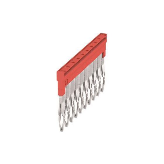 Weidmüller Querverbinder Z-Reihe ZQV 1.5N/10 RD, 10-polig, 17,5 A, 400 V, steckbar, Rastermaß 3,5mm, Rot
