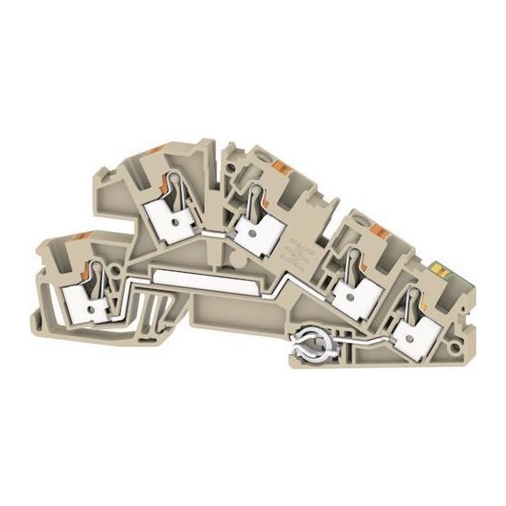 Weidmüller Installationsreihenklemme AITB 4 BB L-L-PE, 250V 30A 6,1x110,2x53,2mm, Thermoplast, Beige
