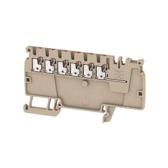 Weidmüller Verteiler-Reihenklemme AAP11 1.5 LI RD, 1,5mm2 17,5A 500V 85,5x3,5x47mm, Thermoplast, Beige