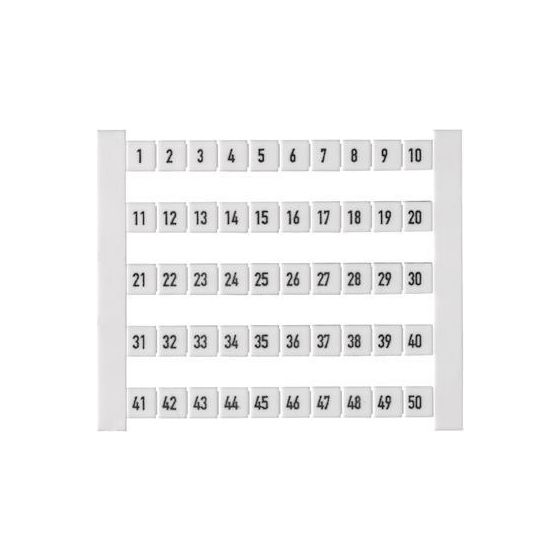 Weidmüller Klemmenmarkierer DEK 5 FW 1-50, 5x5mm, weiß