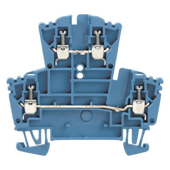 Weidmüller Doppelstock-Reihenklemme WDK 2.5 BL, 24A 400V 5,1x69,5x63mm, Thermoplast, Blau, 1021580000