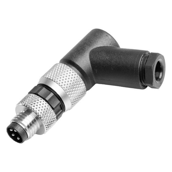 Weidmüller Rundsteckverbinder SAISW-M8-4P abgewinkelt, 4A 30V IP67 3,5mm, Kunststoff, Gold
