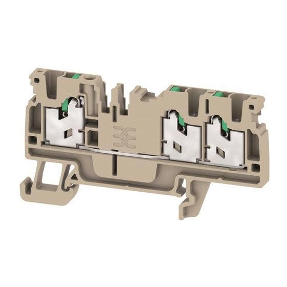 Weidmüller Durchgangs-Reihenklemme AS3C 2.5, 24A 800V, Thermoplast, beige