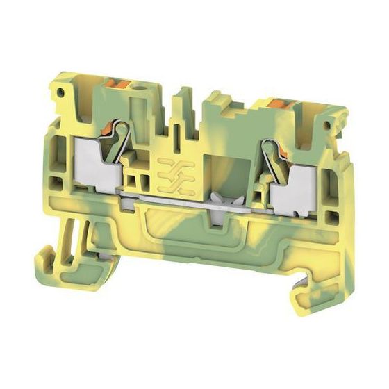 Weidmüller Schutzleiterklemme A-Reihe A2C 2.5 PE, 2 Anschlüsse, 2,5mm2, Thermoplast, Grün/Gelb